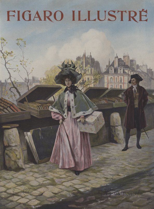 Epäröinti. Le Figaro Illustren kansi, lokakuu 1897 tekijältä Georges Jules Auguste Cain