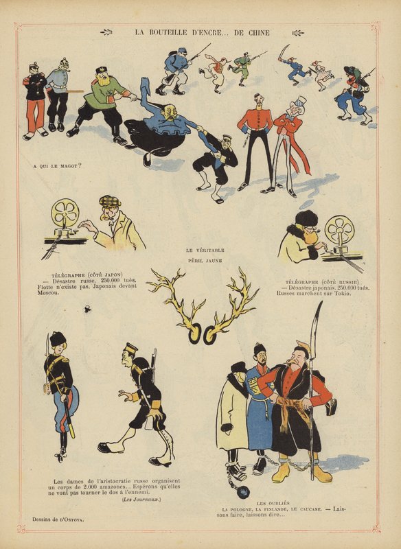 Satiiri Venäjän ja Japanin sodasta. Kuvitus Le Rirelle tekijältä Georges d 1878 1937 Ostoya