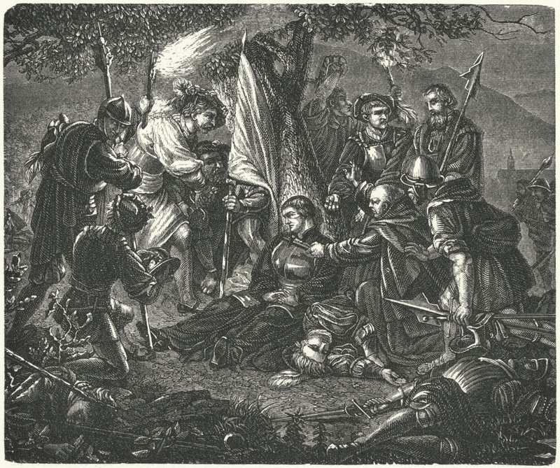Huldrych Zwinglin kuolema Kappelin taistelussa 1531 tekijältä German School