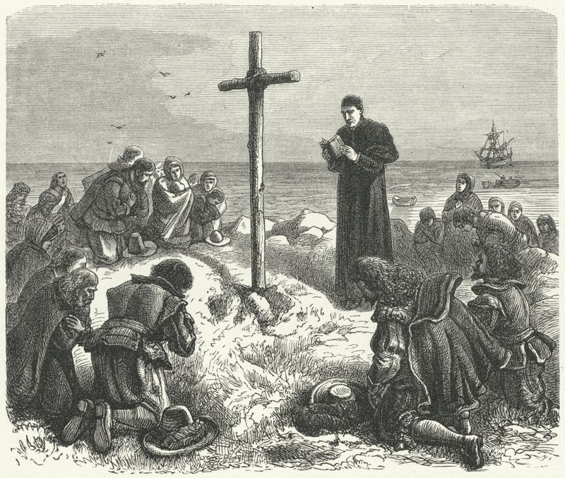 Pilgrim Fathersin maihinnousu Uudessa Englannissa, 1620 tekijältä German School