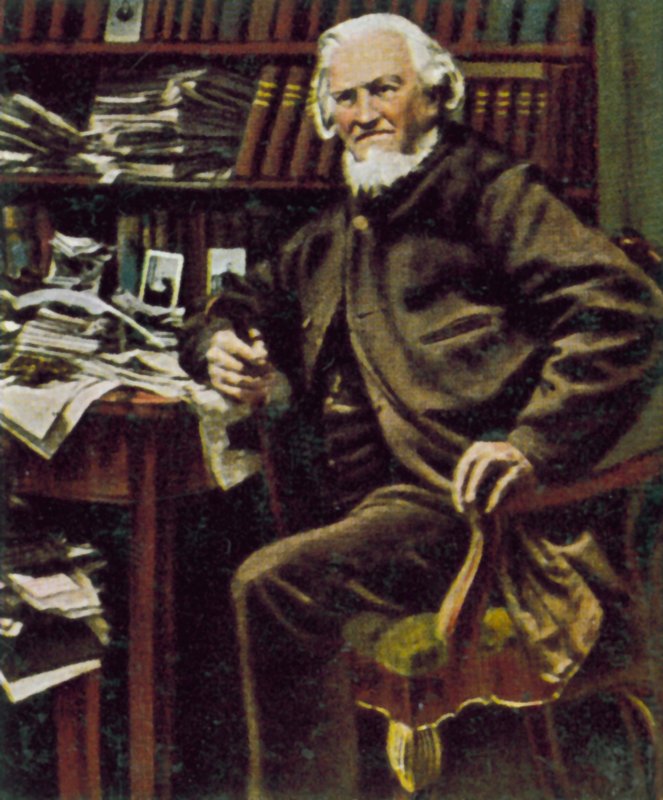 Hoffmann von Fallersleben, saksalainen runoilija (värillinen kuva) tekijältä German Photographer