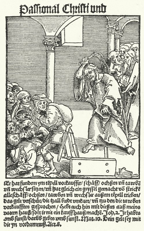 Sivu Lutherin anti-pamfletista Passional Christi und Antichrist tekijältä German School