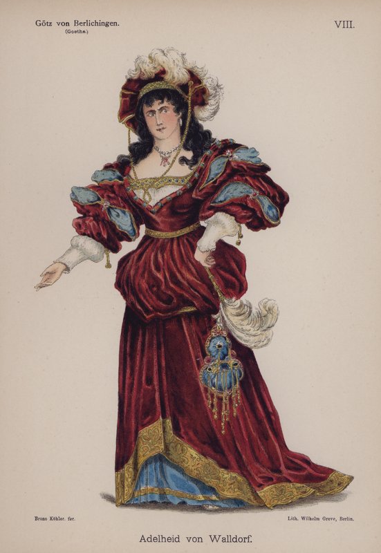 Adelheid von Walldorf, Goethen teoksesta Gotz von Berlichingen (värilitho) tekijältä German School