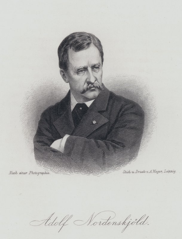 Adolf Erik Nordenskiold, suomalainen geologi, mineralogi ja arktinen tutkimusmatkailija (kaiverrus) tekijältä German School