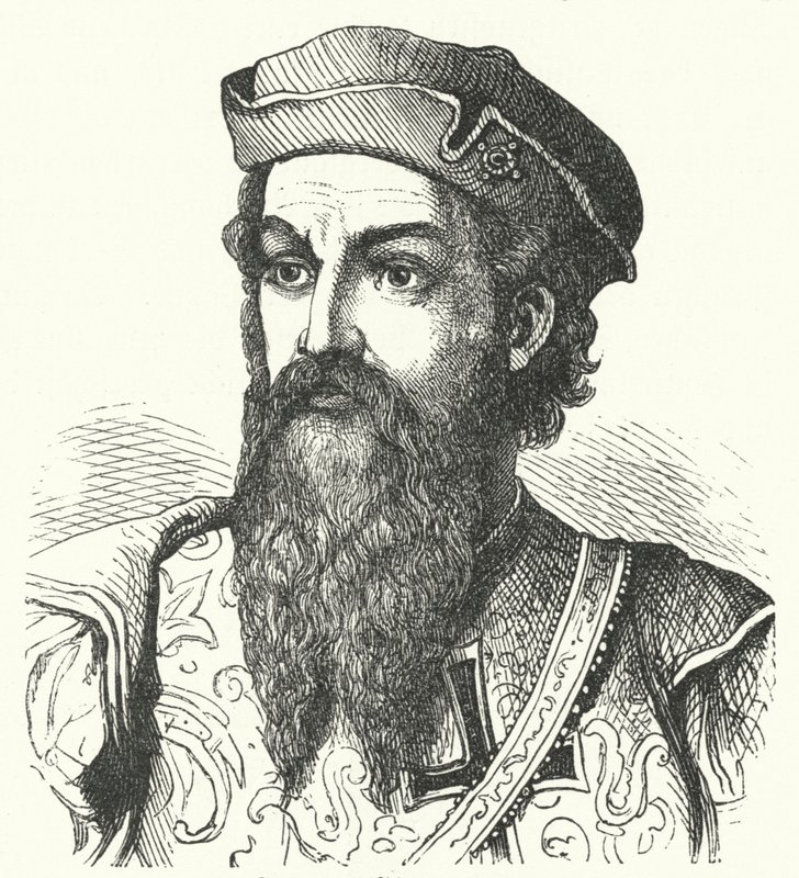 Afonso de Albuquerque, Goan herttua, portugalilainen kenraali ja Portugalin Intian varakuningas (kaiverrus) tekijältä German School