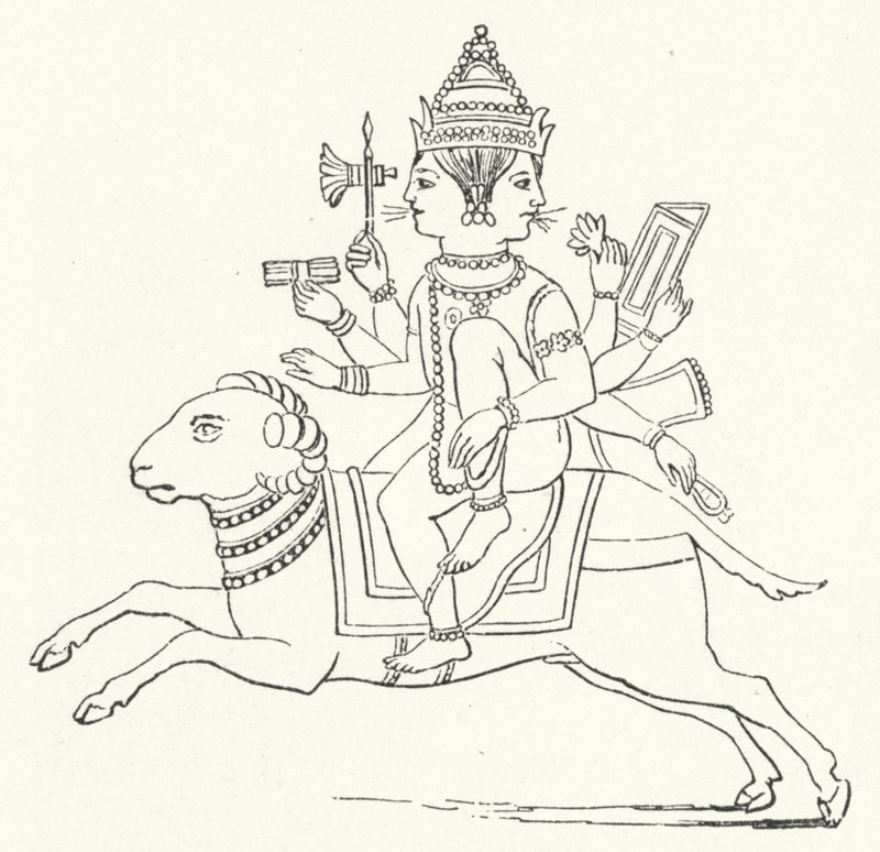 Agni, hindujen tulijumala (enjiraving) tekijältä German School