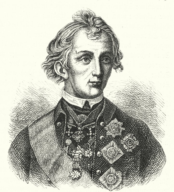 Aleksanteri Suvorov, venäläinen kenraali (kaiverrus) tekijältä German School