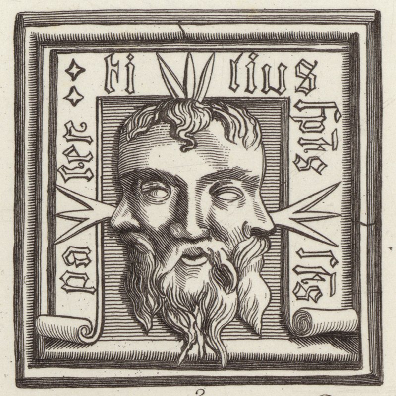 Amuletti. Kuva Bilder-Atlasista (kaiverrus) tekijältä German School