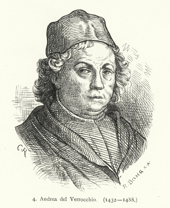 Andrea del Verrocchio, italialainen renessanssimaalari, kuvanveistäjä ja kultaseppä (kaiverrus) tekijältä German School
