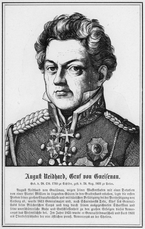 August Neidhard, Gneisenaun kreivi (kaiverrus) tekijältä German School