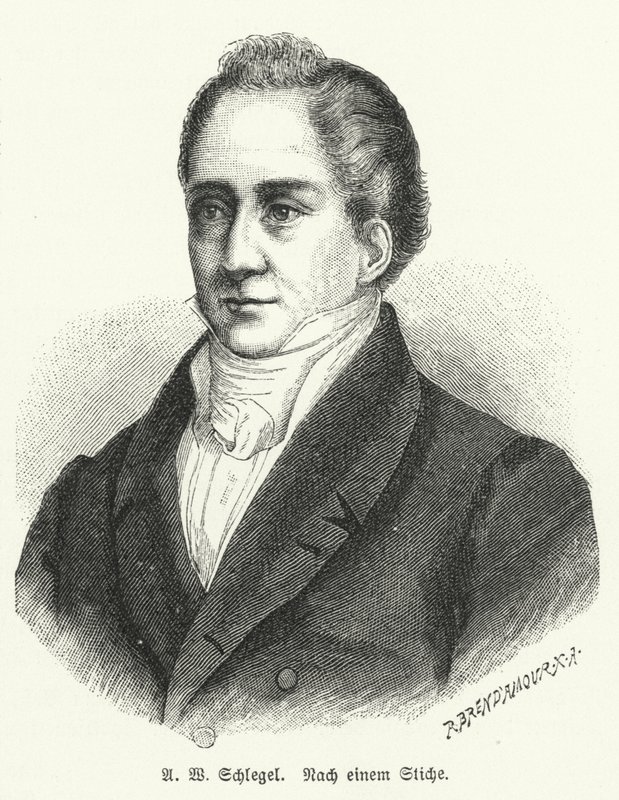 August Wilhelm Schlegel, saksalainen runoilija ja kääntäjä (litho) tekijältä German School