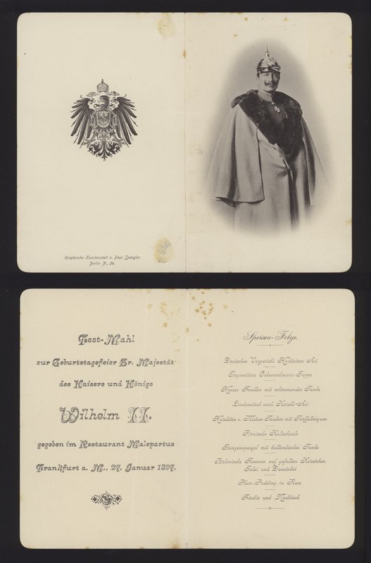 Juhla Saksan keisari Wilhelm II:n syntymäpäivän kunniaksi Frankfurtissa 27. tammikuuta 1897 (litho) tekijältä German School