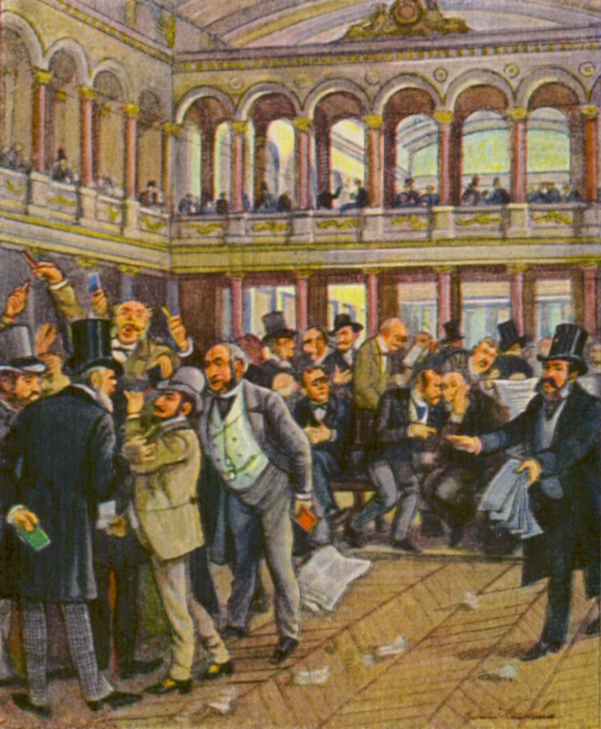 Berliner Borse / Berliinin pörssi (värillinen litografia) tekijältä German School