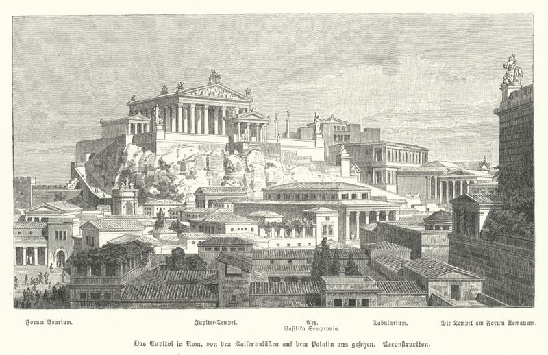 Capitoline Hill, antiikin Rooma (kaiverrus) tekijältä German School