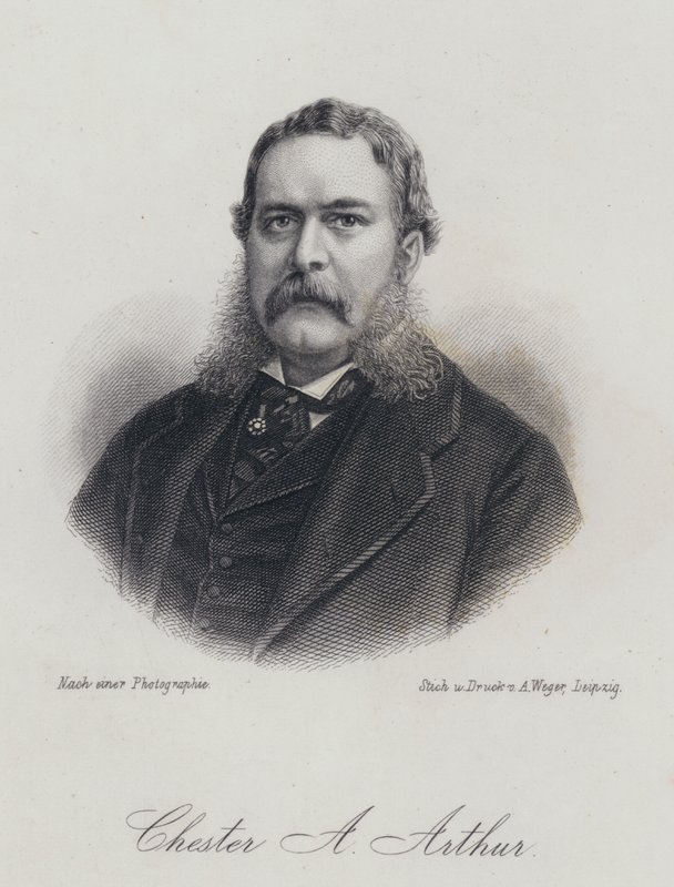 Chester A Arthur, yhdysvaltalainen poliitikko ja Yhdysvaltain 21. presidentti (kaiverrus) tekijältä German School