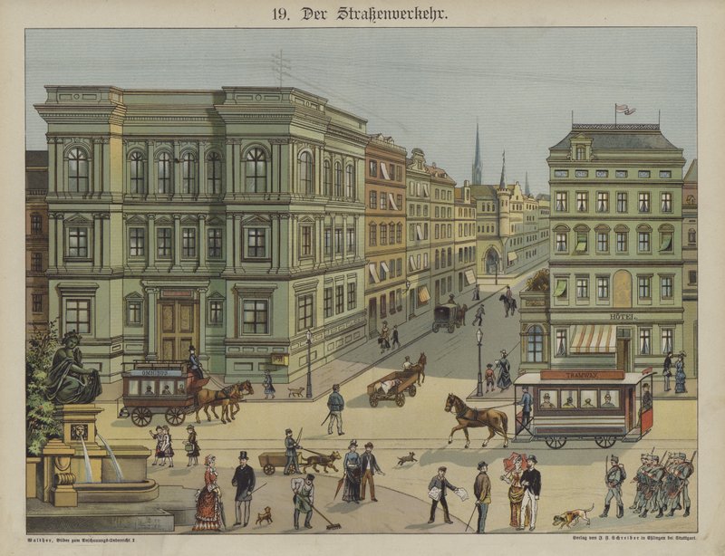 Kaupunkiliikenne (väri litho) tekijältä German School
