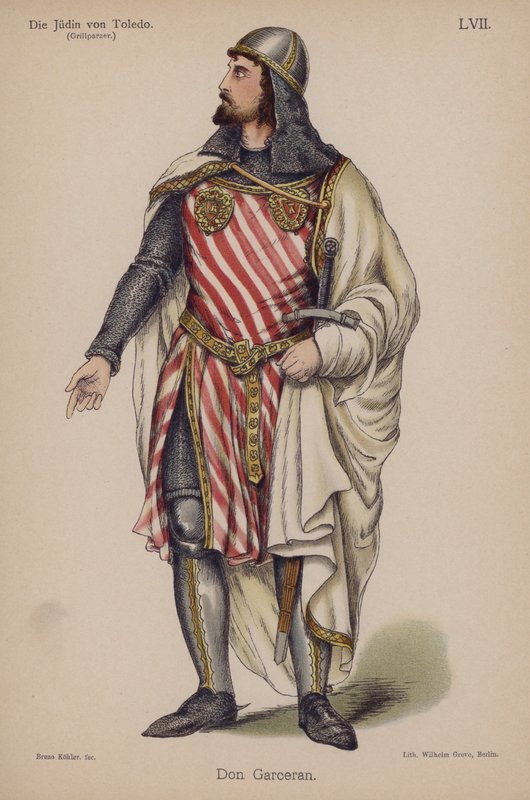 Don Garceran, Franz Grillparzerin teoksesta Die Judin von Toledo (Toledon juutalainen) (värilitho) tekijältä German School
