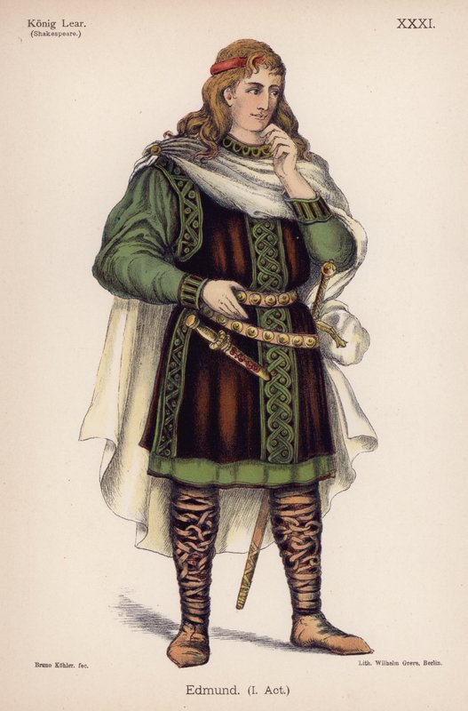 Edmund, Shakespearen Kuningas Learista (värilitho) tekijältä German School
