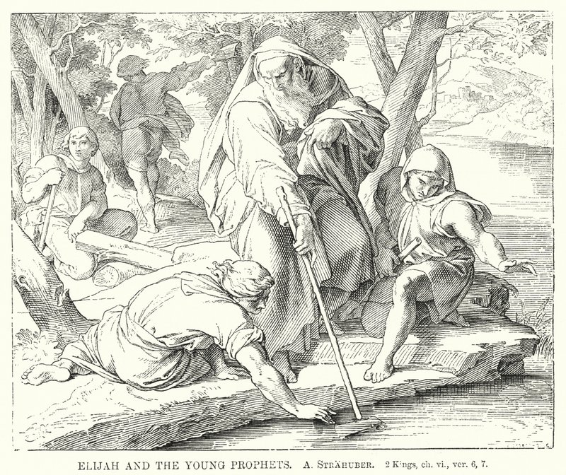 Elia ja nuoret profeetat, 2 Kings, ch vi, ver 6, 7 (kaiverrus) tekijältä German School