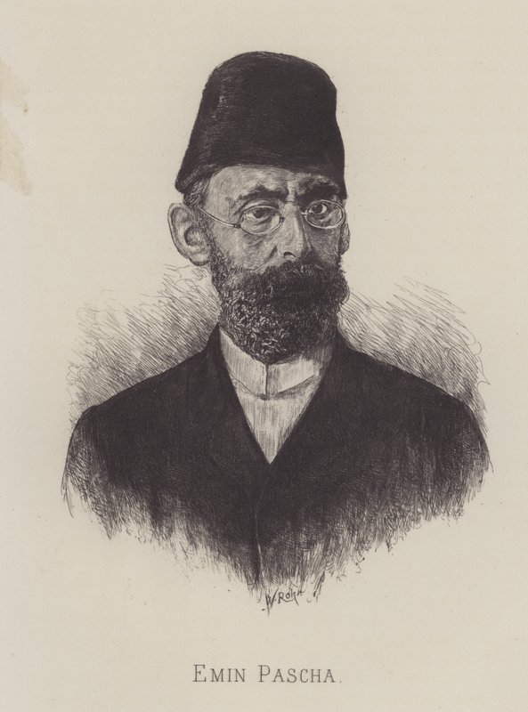 Emin Pasha, saksalainen lääkäri, tutkimusmatkailija ja Egyptin Equatorian maakunnan kuvernööri (litho) tekijältä German School