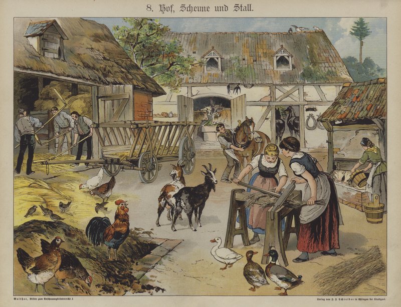 Maatila (väri litho) tekijältä German School