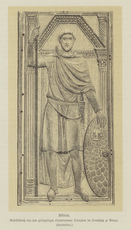 Flavius ​​Aetius, roomalainen kenraali (kaiverrus) tekijältä German School