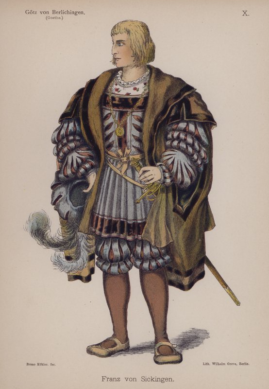 Franz von Sickingen, Goethen teoksesta Gotz von Berlichingen (värilitho) tekijältä German School