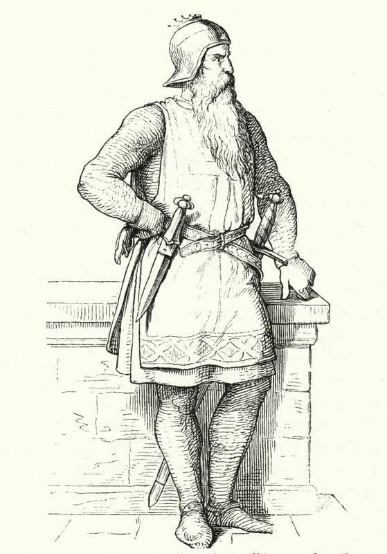 Frederick Barbarossa, Saksan ja Italian kuningas ja Pyhän Rooman keisari (kaiverrus) tekijältä German School