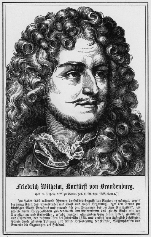 Friedrich Wilhelm, Brandenburgin vaaliruhtinas (kaiverrus) tekijältä German School