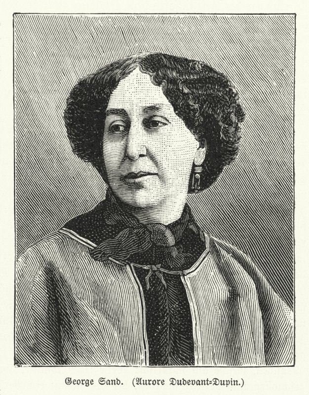 George Sand, ranskalainen kirjailija (litho) tekijältä German School