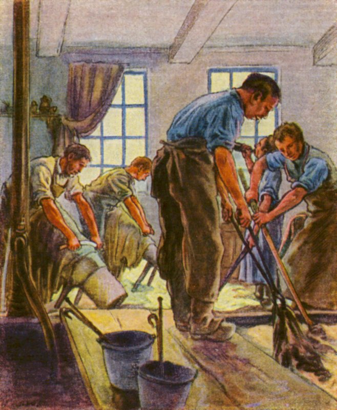 Gerber Und Farber / Ruskettamot ja värjääjät (värilitografia) tekijältä German School
