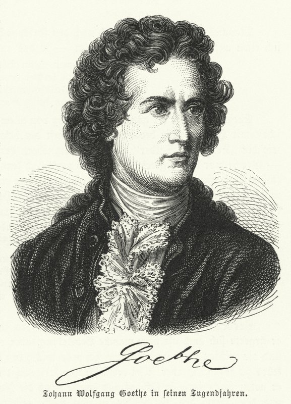 Saksalainen kirjailija Johann Wolfgang Goethe (1749-1832) nuoruudessaan tekijältä German School