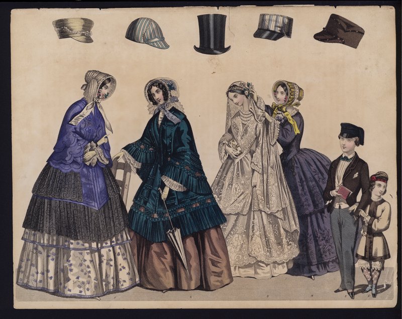 Saksalainen muotilautanen, 1800-luvun puoliväli (värikaiverrus) tekijältä German School