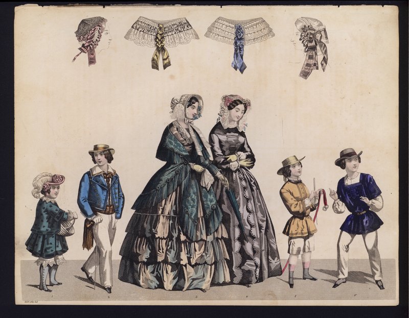 Saksalainen muotilautanen, 1800-luvun puoliväli (värikaiverrus) tekijältä German School