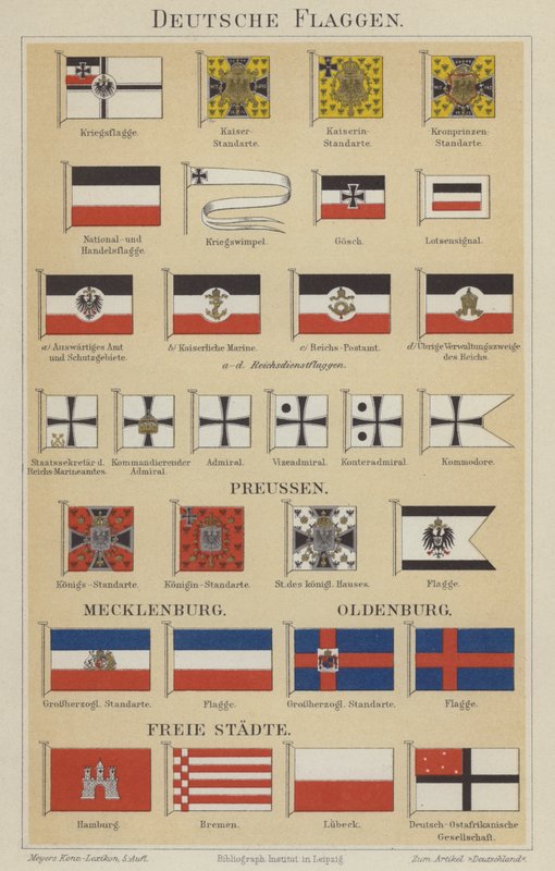 Saksan liput (väri litho) tekijältä German School