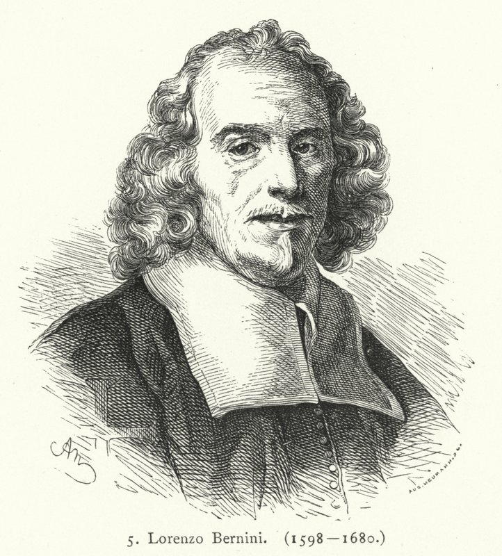 Gian Lorenzo Bernini, italialainen barokkiveistäjä ja arkkitehti (kaiverrus) tekijältä German School