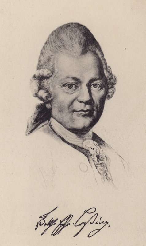Gotthold Ephraim Lessing, saksalainen valistusfilosofi, kirjailija ja näytelmäkirjailija (litho) tekijältä German School