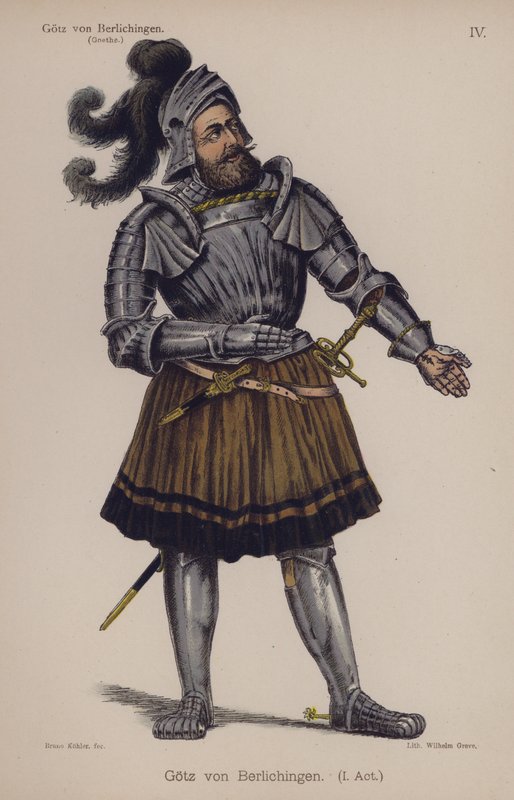 Gotz von Berlichingen, Goethen näytelmän nimihenkilö (värilitho) tekijältä German School