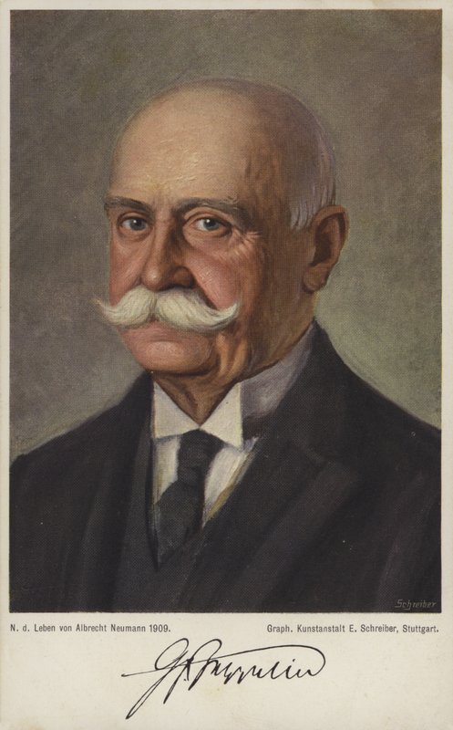 Graf Ferdinand von Zeppelin, saksalainen ilmalaivojen suunnittelija ja rakentaja (värilitho) tekijältä German School