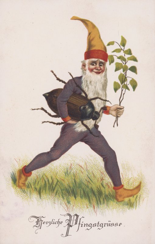 Tervehdyskortti helluntain tai helluntaipäivän kunniaksi. (chromolitho) tekijältä German School