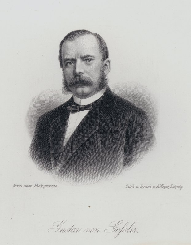 Gustav von Gossler, saksalainen lakimies ja hallintovirkamies (kaiverrus) tekijältä German School