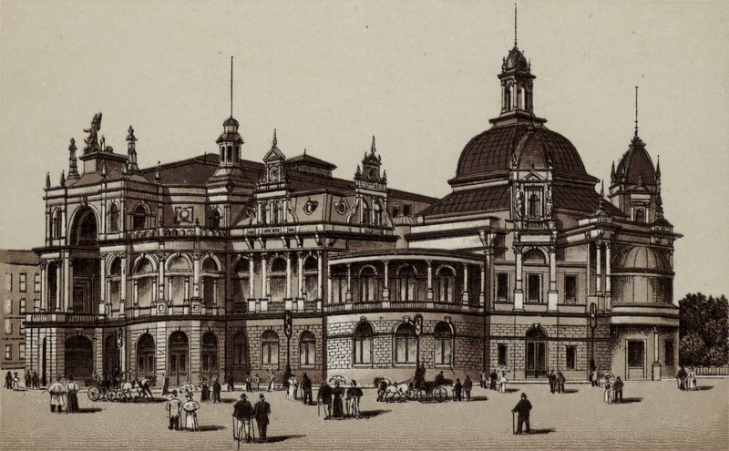 Hampuri: Concerthaus, konserttitalo (litho) tekijältä German School