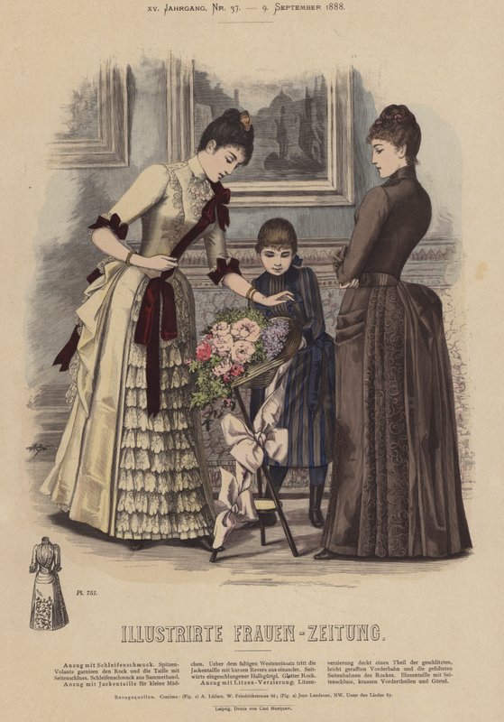 Illustrirte Frauen-Zeitungin kuvitus (värilitho) tekijältä German School