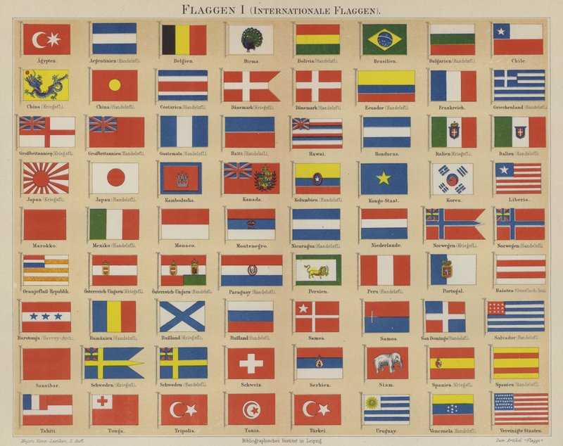 Kansainväliset liput (väri litho) tekijältä German School