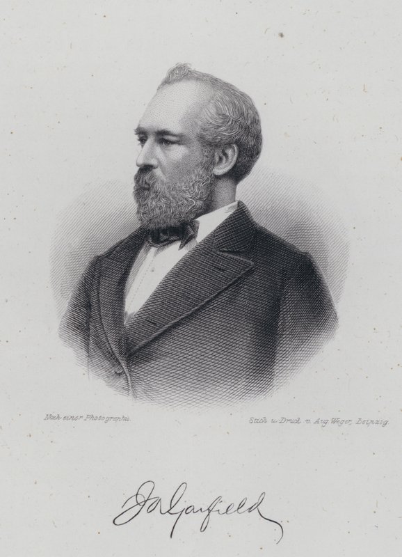 James A Garfield, yhdysvaltalainen poliitikko ja Yhdysvaltain 20. presidentti (kaiverrus) tekijältä German School