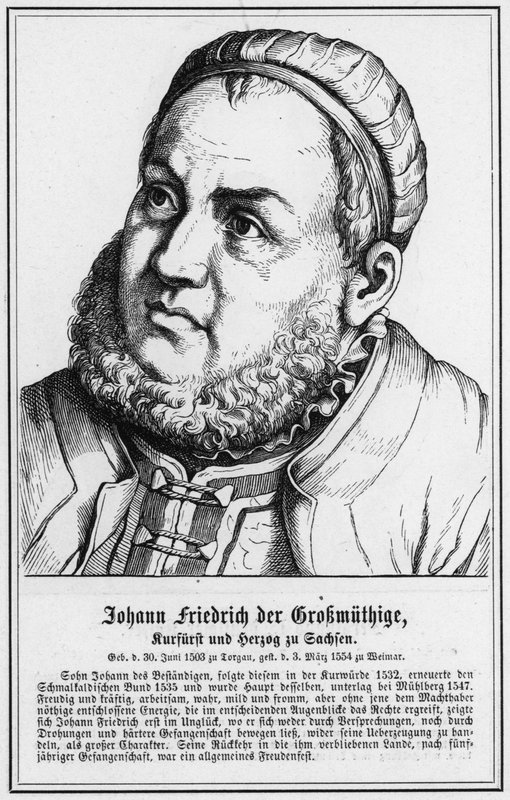 Johann Friedrich Crokmuthige, vaaliruhtinas ja Saksin herttua (kaiverrus) tekijältä German School