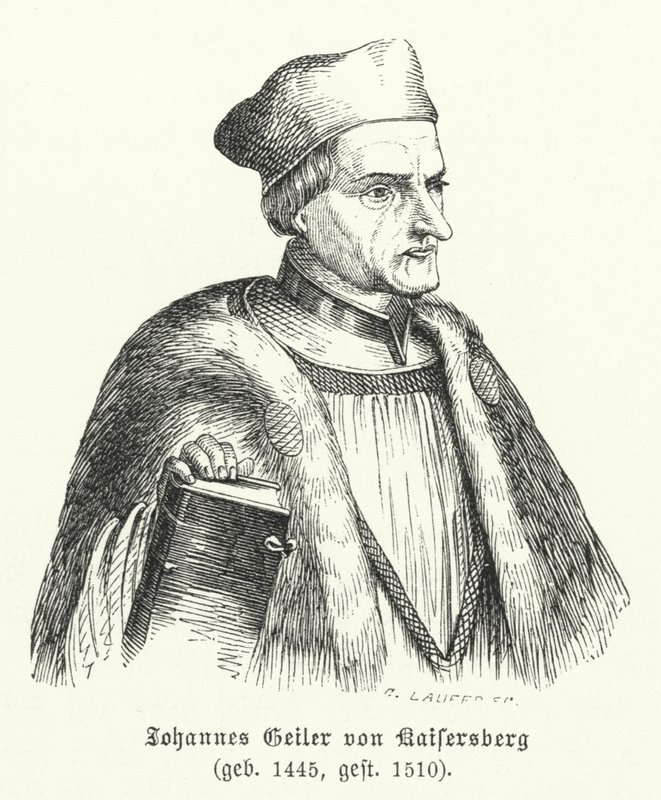 Johann Geiler von Kaisersberg, sveitsiläinen pappi ja teologi (kaiverrus) tekijältä German School