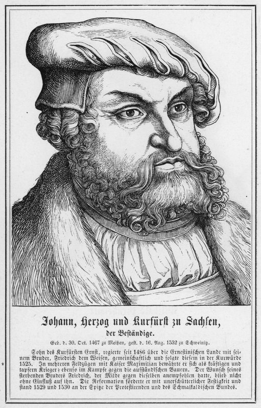 Johann, Saksin herttua ja vaaliruhtinas, Kestävä (kaiverrus) tekijältä German School
