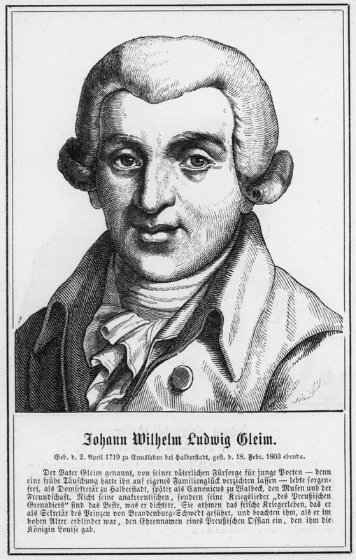 Johann Wilhelm Ludwig Gleim (kaiverrus) tekijältä German School