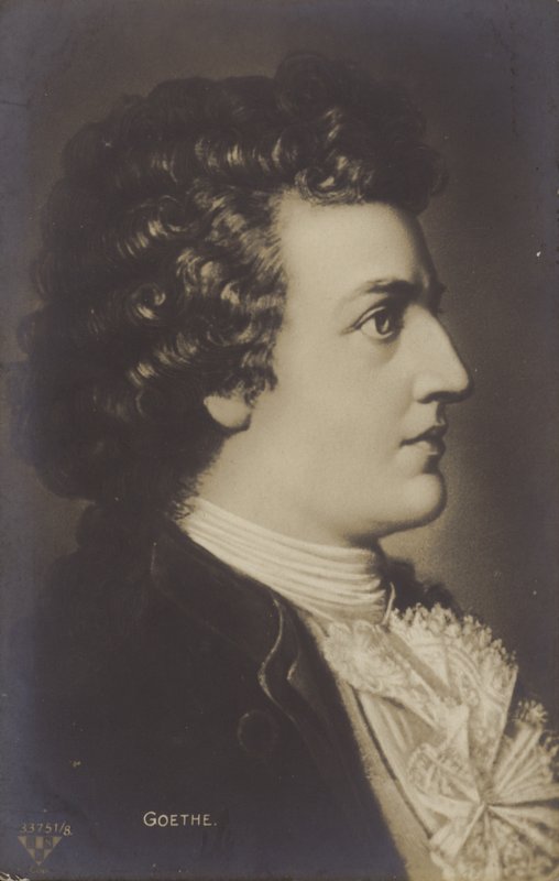 Johann Wolfgang von Goethe (1749-1832), saksalainen runoilija, romaanikirjailija ja näytelmäkirjailija (litografia). tekijältä German School